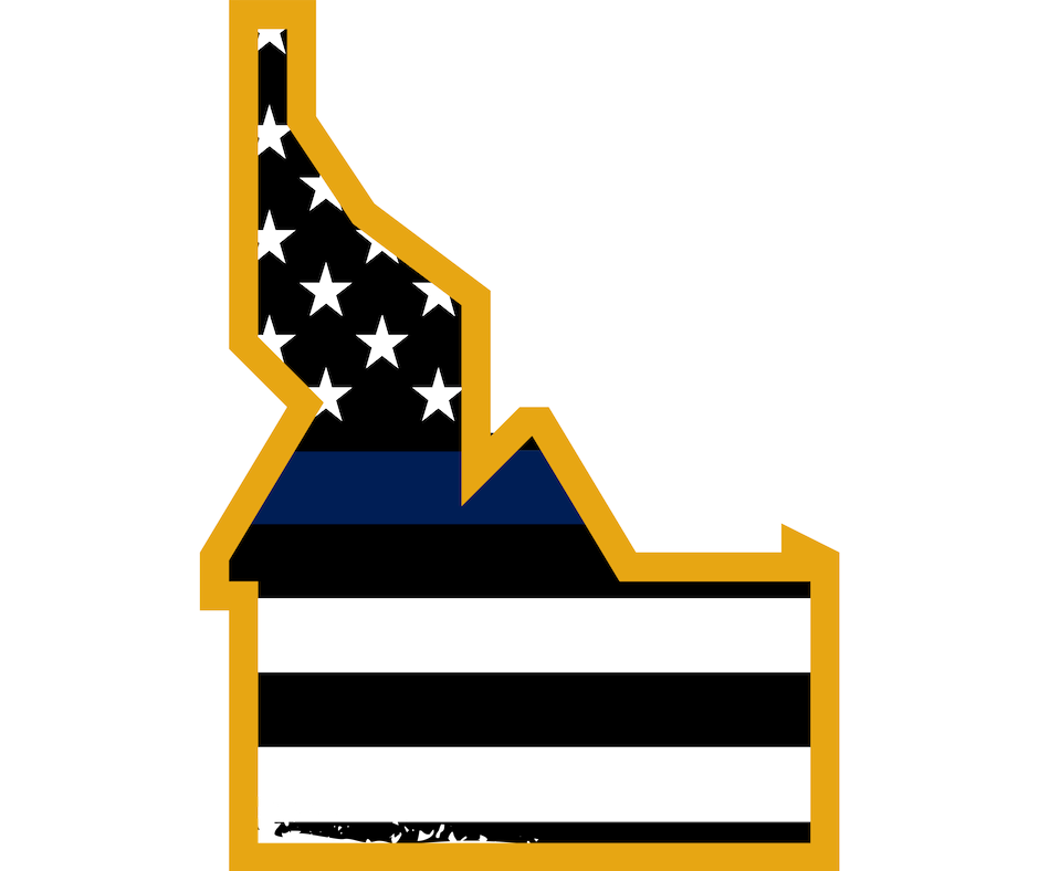 Idaho Flag - Blue Band Heroes In Idaho American Flag with Blue Band in shape of the state of Idaho. Homes for Heroes